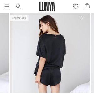 Like New Lunya Black Silk Sleep Shorts